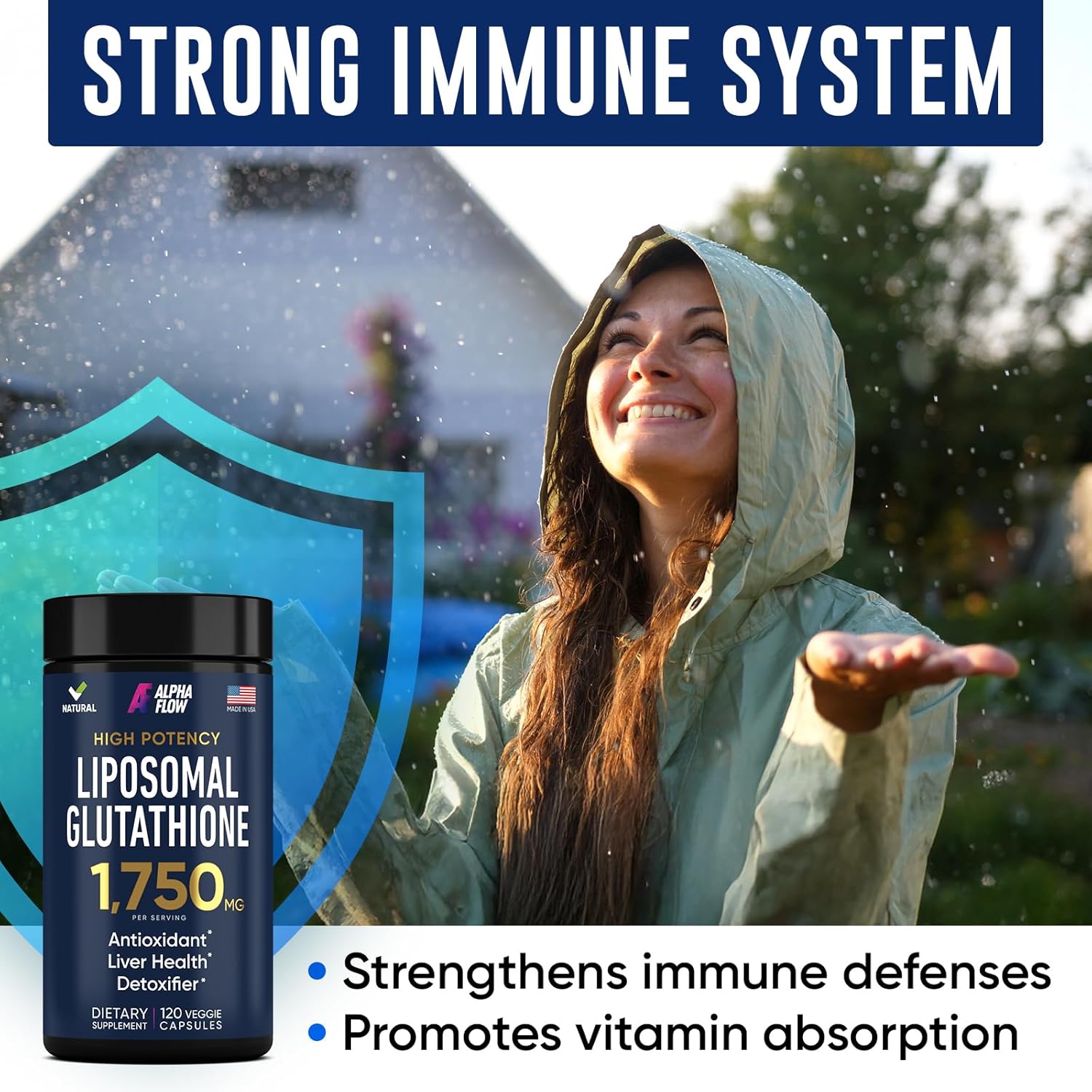 Alpha Flow Liposomal Glutathione and Chlorophyll Bundle - High-Strength Antioxidant and Immune Support for Energy and Wellness