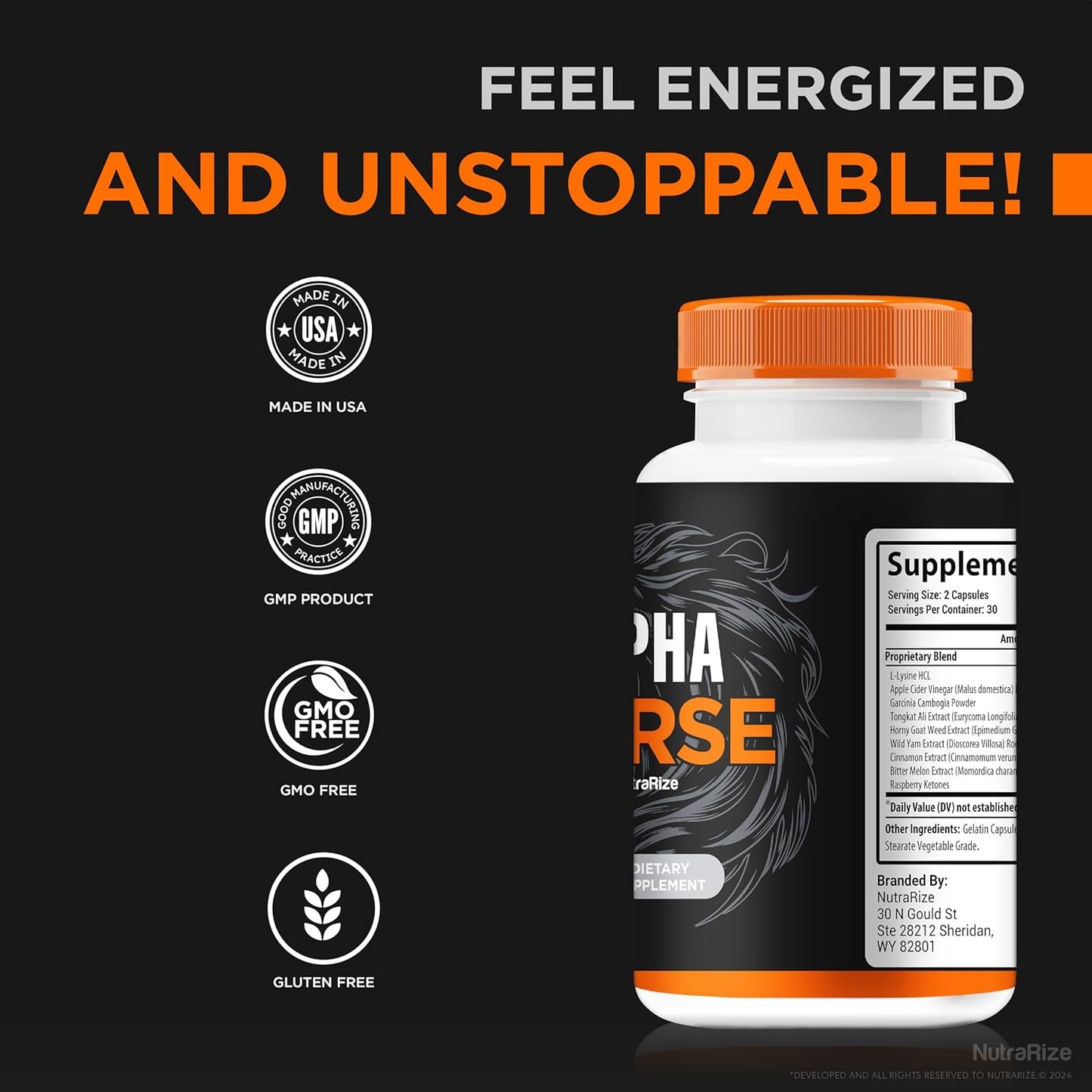 Alpha Horse Stamina & Performance Formula - 2 Pack (120 Capsules) Premium Daily Pills by AlphaHorse