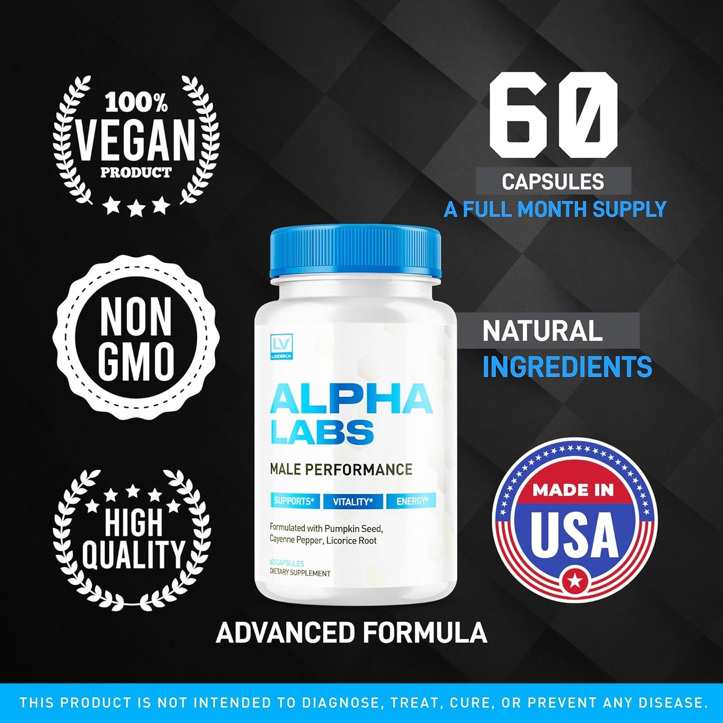 Alpha Labs 5 Pack Capsules - Advanced Formula for Max Performance, 300 Capsules for 5 Months