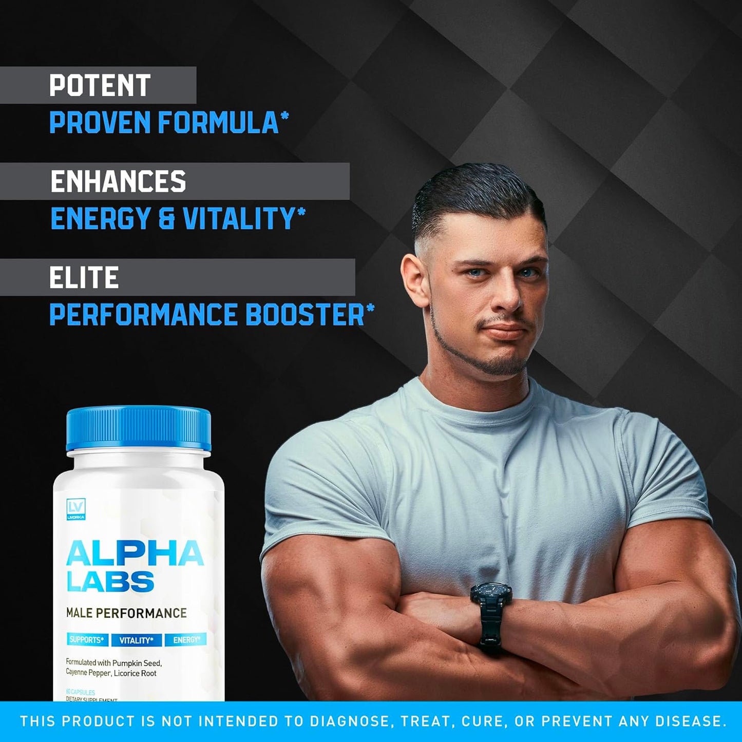 Alpha Labs Max Performance Capsules (2 Pack) - Advanced Formula for Strength and Energy - 120 Capsules for 2 Months