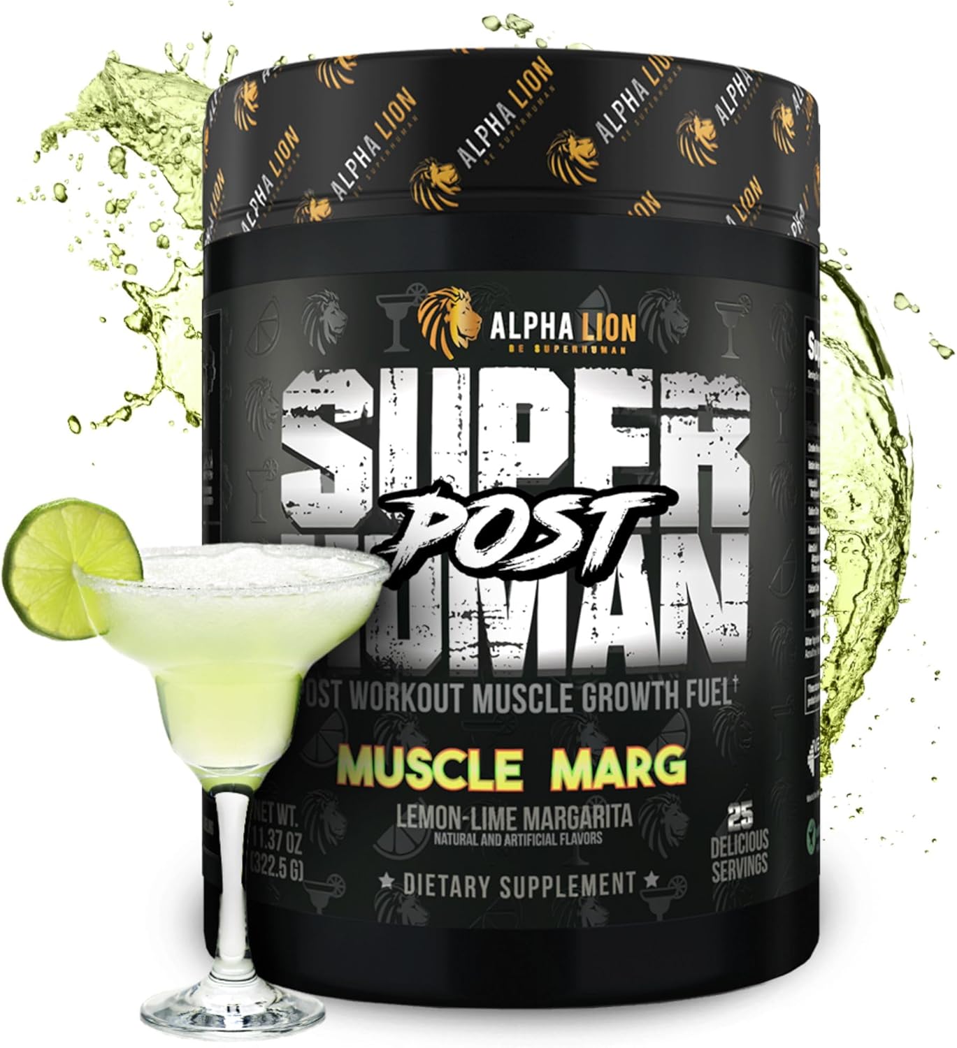 Alpha Lion Superhuman Post Workout Powder - Muscle Builder Drink with Creatine Monohydrate for Lean Muscle Growth, Strength & Volume - Supplement for Women & Men (25 Servings, Muscle Marg)