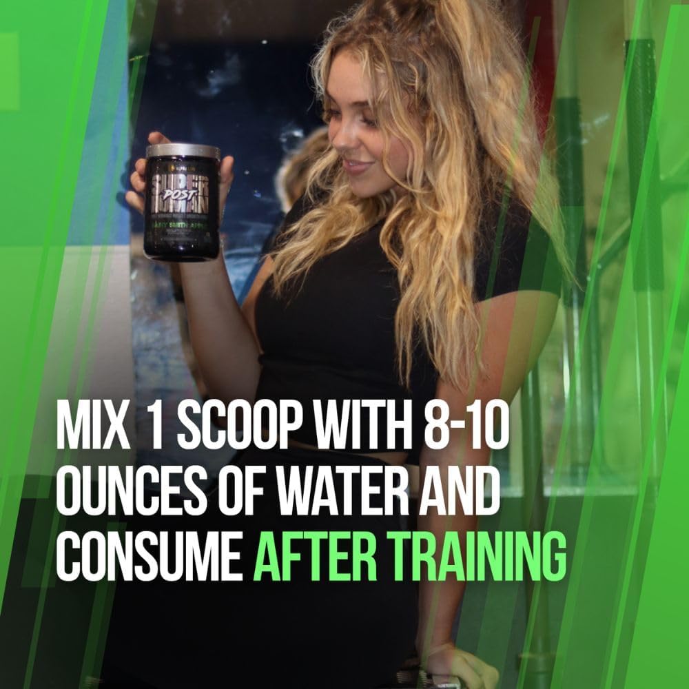 Alpha Lion Superhuman Post Workout Recovery Drink with Creatine Powder - Lean Muscle Growth Supplement for Women & Men - Gainy Smith Apple Flavor - 25 Servings