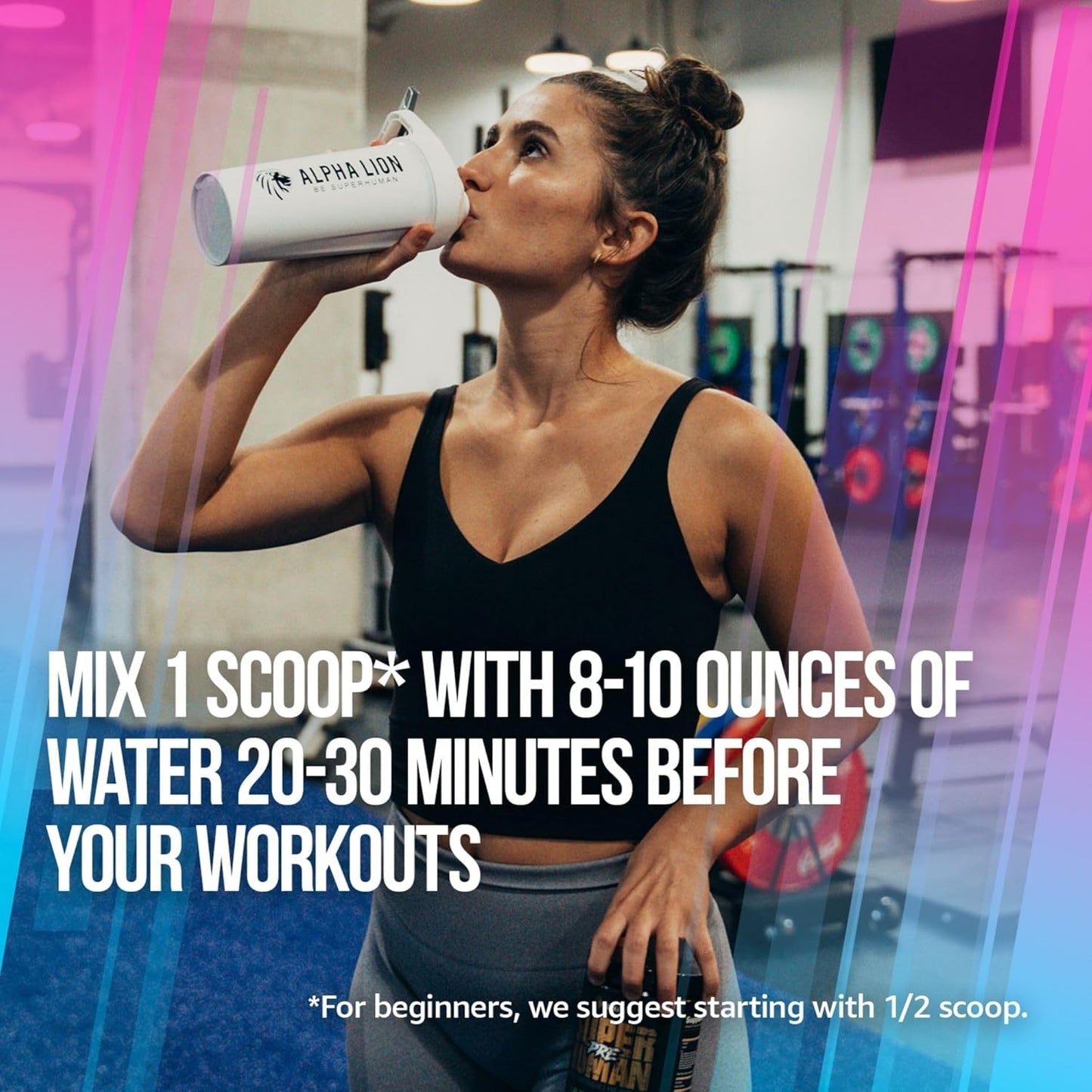 Alpha Lion Superhuman Pre Workout Powder - Energy, Focus, and Pump Blend with Beta Alanine, L-Taurine, Caffeine, Nitric Oxide, and Citrulline (21 Servings, Miami Vice)