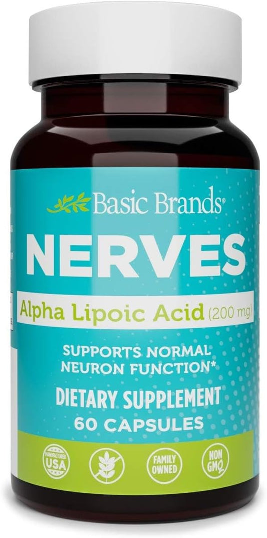 Alpha Lipoic Acid 200mg for Neuron Function - Basic Brands Nerves (1 Pack)