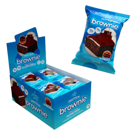 Alpha Prime Supplements Prime Bites Protein Brownie Bars - High Protein, Low Sugar, Collagen Fortified Snack - 12 Bars (Chocolate Cookie Monster)