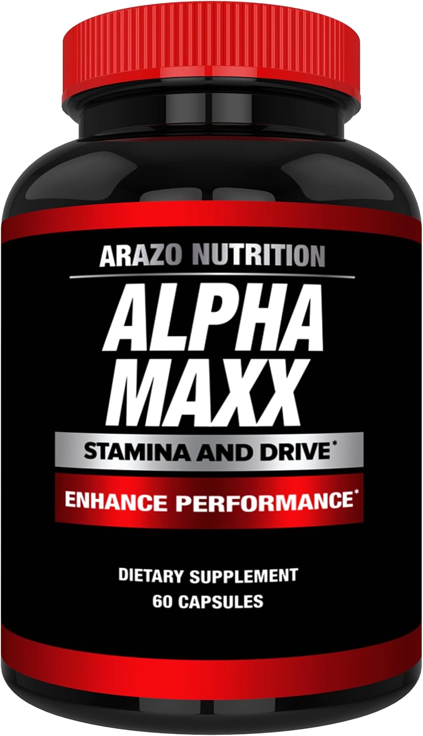 Alphamaxx Health Supplement - Ginseng, Muira Puama, Tribulus - 60 Herbal Pills by Arazo Nutrition