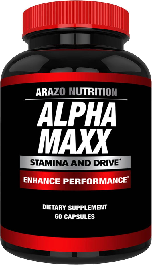 Alphamaxx Health Supplement - Ginseng, Muira Puama, Tribulus - 60 Herbal Pills by Arazo Nutrition