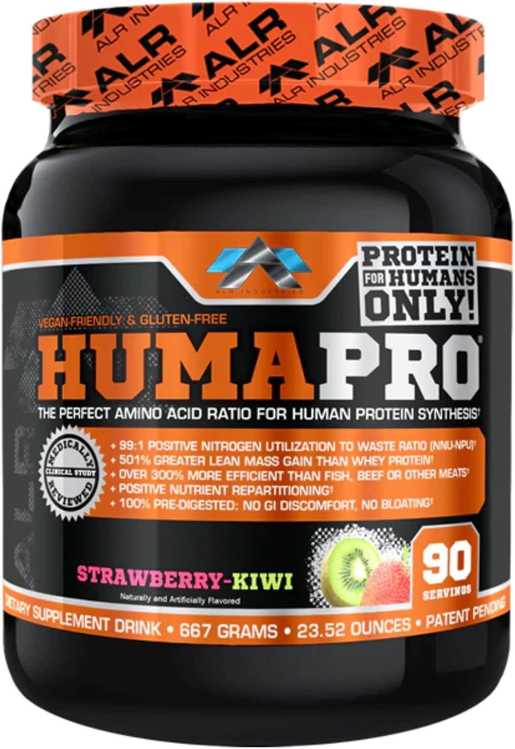 ALR Industries Humapro: Amino Acid Protein Matrix 667g (Strawberry Kiwi) - Vegan & Gluten Free for Lean Muscle Growth