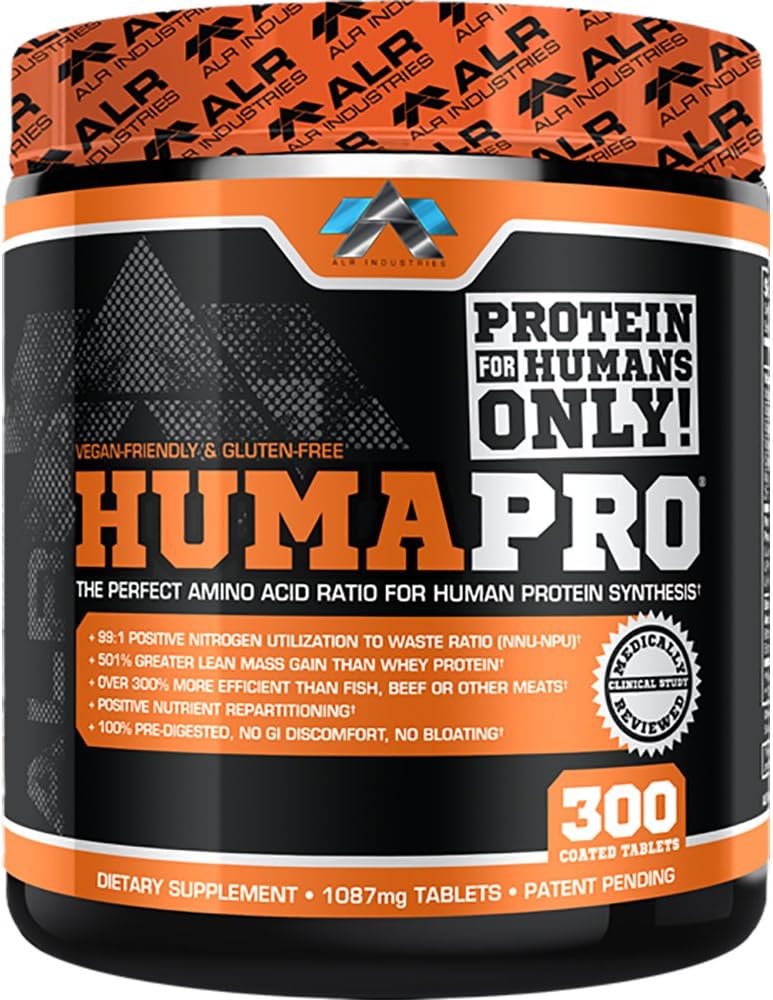 ALR Industries Humapro Tablets: Amino Acids Protein Matrix for Lean Muscle | 99% Utilization | Vegan & Gluten Free | 300 Tablets