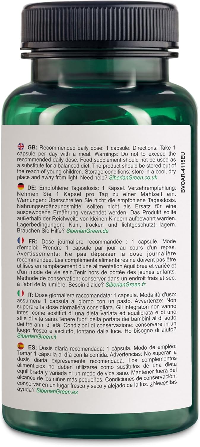 Altai Shilajit Golden Mountains Capsules 500mg - 90 Count Vegan Pure Supplement with Premium Trace Minerals