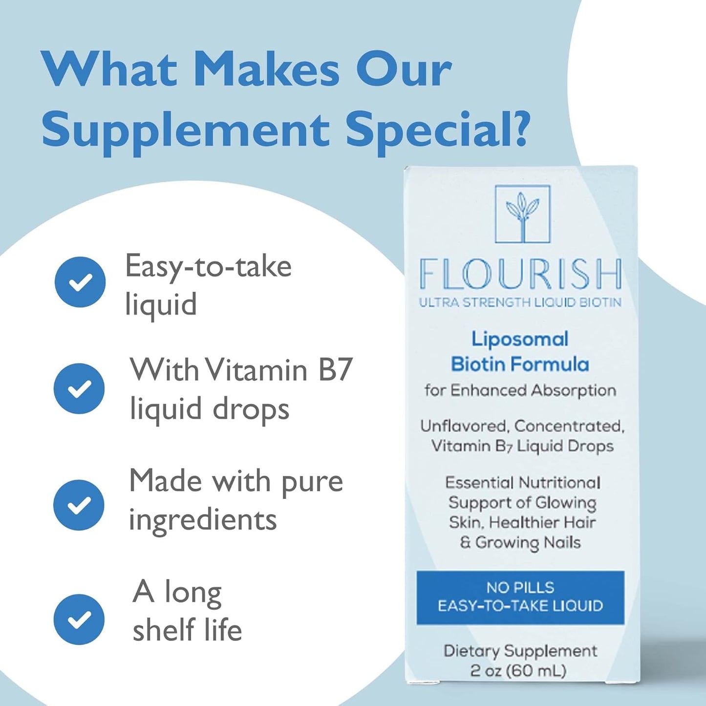 AltMedBrands Solace Nutrition - Ultra-Strength Biotin Liquid Vitamin Supplement for Hair, Skin, and Nails, Unflavored Hair Growth Formula, 15,000 mcg, 2fl oz