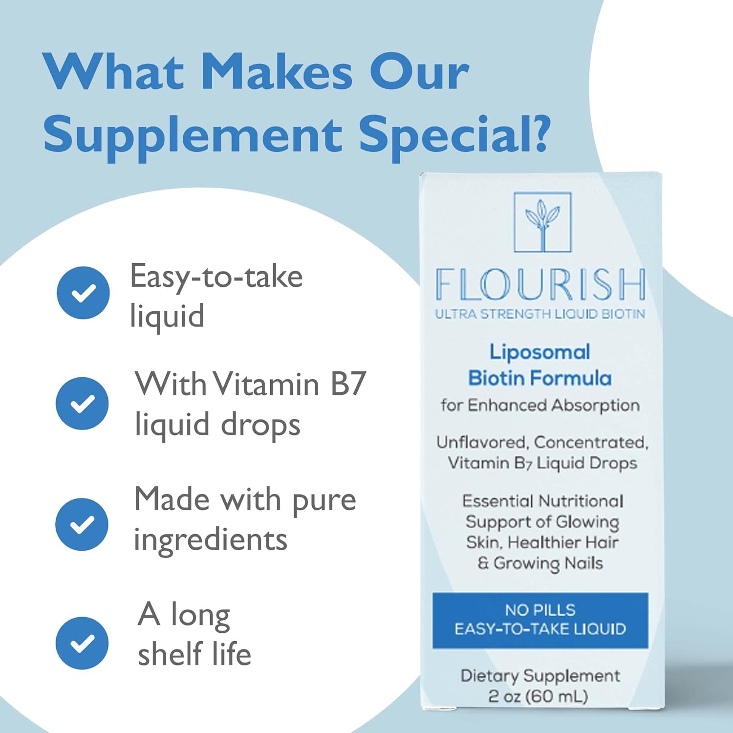 AltMedBrands Solace Nutrition - Ultra-Strength Biotin Liquid Vitamin Supplement for Hair, Skin, and Nails, Unflavored Hair Growth Formula, 15,000 mcg, 2fl oz