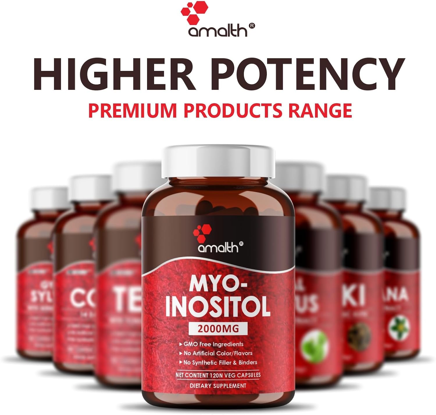 AMALTH Myo-Inositol Capsules for Hormone Balance & Ovarian Health - 120 Capsules