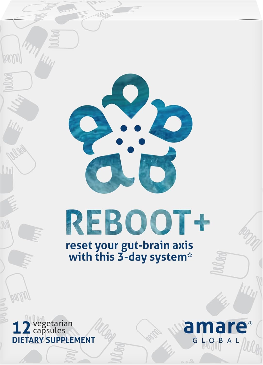 Amare Global Reboot+ Gut Brain Reset System - 3 Day Supply, 12 Capsules