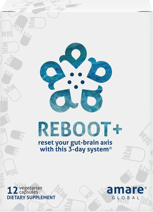 Amare Global Reboot+ Gut Brain Reset System - 3 Day Supply, 12 Capsules