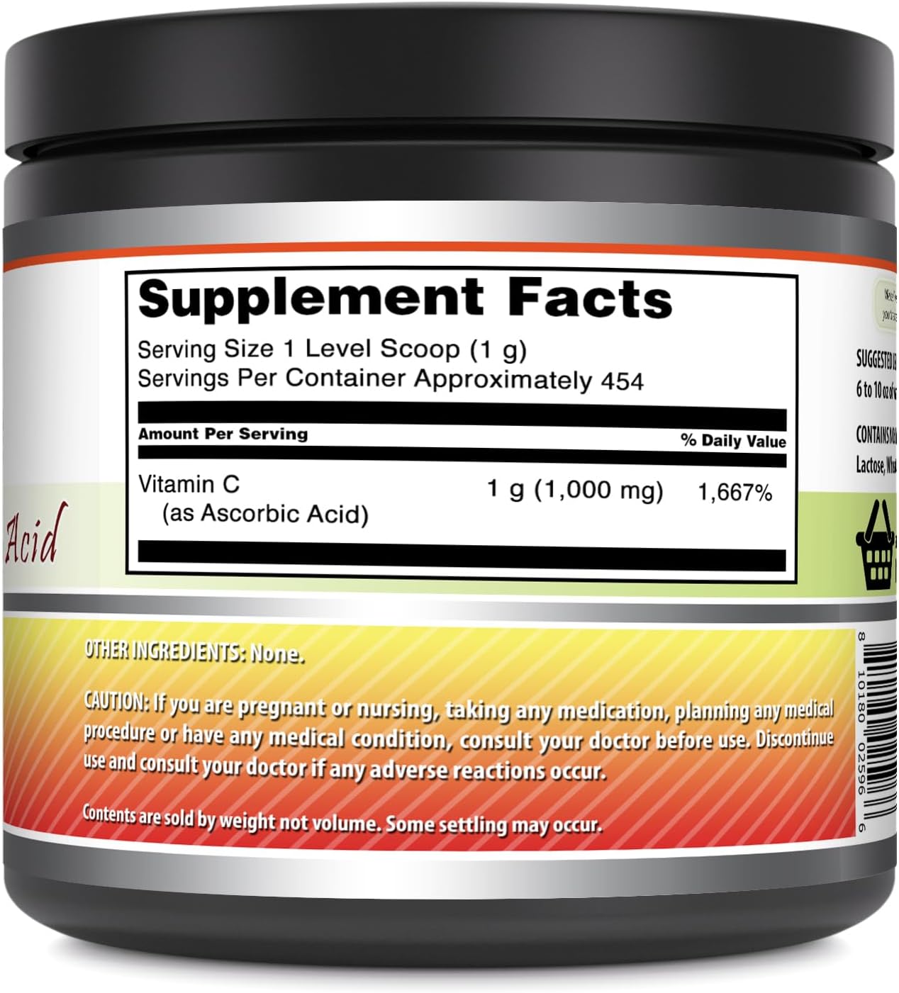 Amazing Nutrition Amazing Formulas Vitamin C Powder Supplement - Non-GMO, Vegan - Immune Function Support - Healthy Aging - Overall Health & Well-Being - 1 Lb