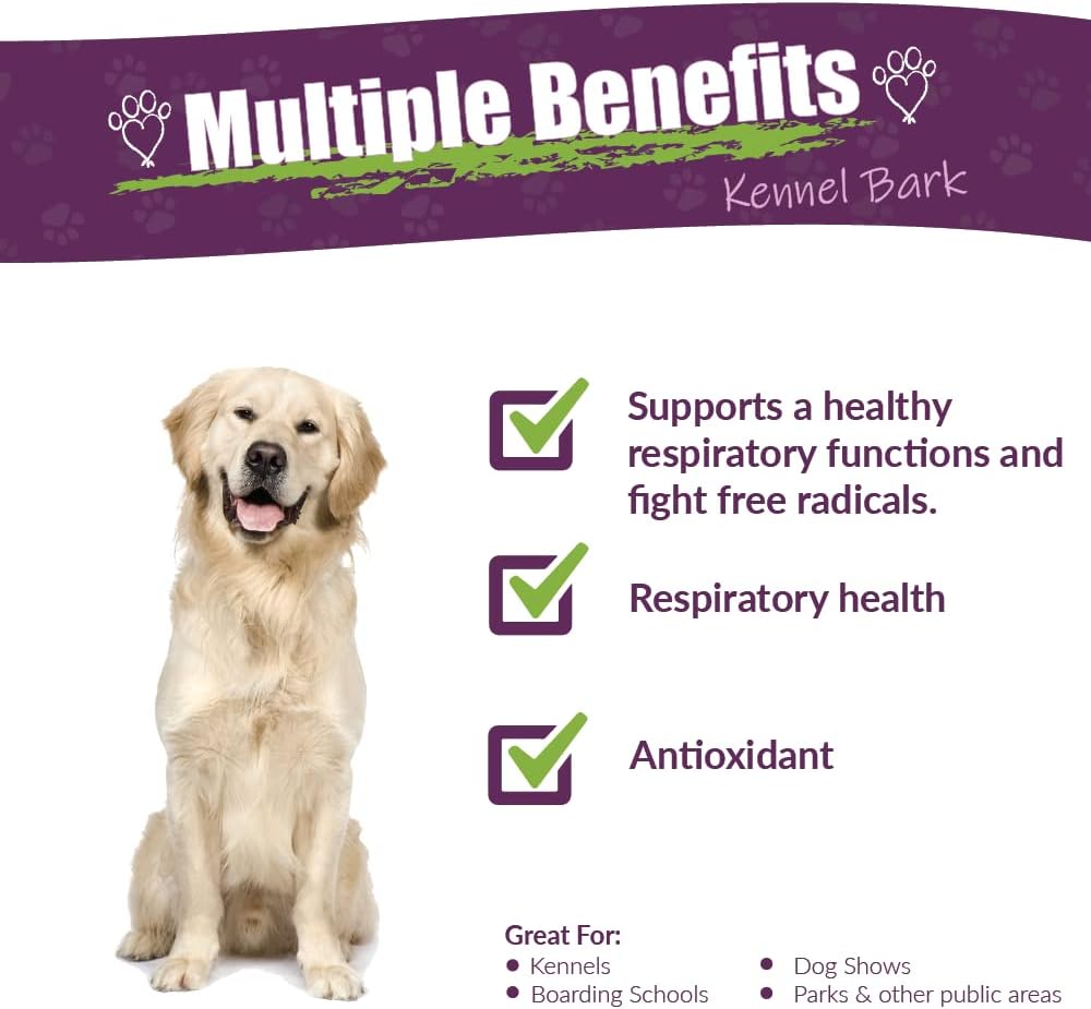 Amber NaturalZ Tossa K Kennel Bark Herbal Supplements for Dogs | Canine Respiratory Health Blend | 4oz Glass Bottle | USA Made