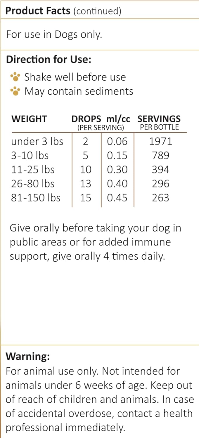 Amber NaturalZ Tossa K Kennel Bark Herbal Supplements for Dogs | Canine Respiratory Health Blend | 4oz Glass Bottle | USA Made