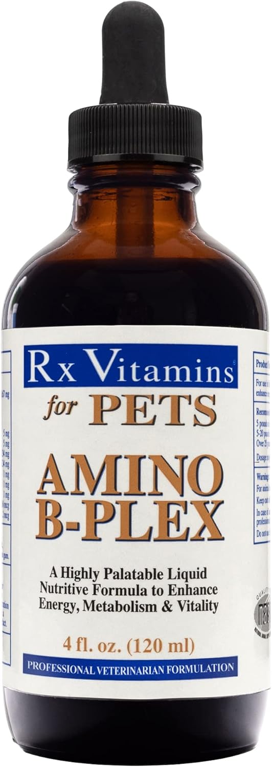 Amino B Plex for Pets: B Vitamin Complex with Amino Acids - 4 oz Supplement for Dogs & Cats Total Body Support