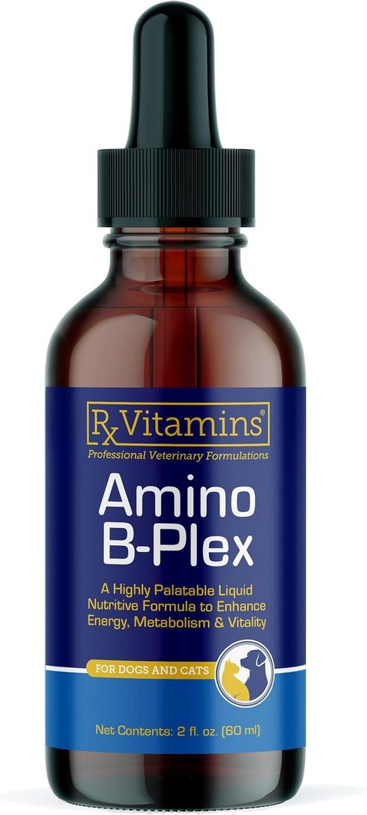 Amino B Plex Liquid Supplement for Dogs & Cats - Vitamin B Complex with Amino Acids - Appetite Booster & Weight Gainer - 2 oz