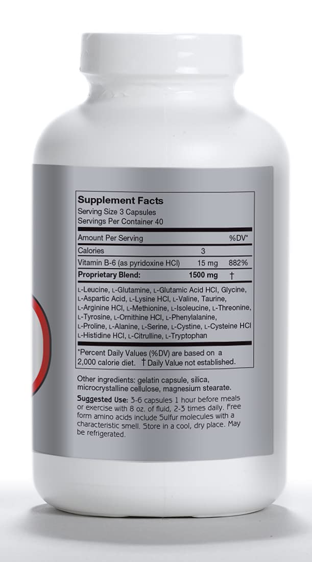 Amino Balance 120 caps by Anabol Naturals - Energy Supplement with BCAA's and Essential Amino Acids for Sports Nutrition and Muscle Recovery