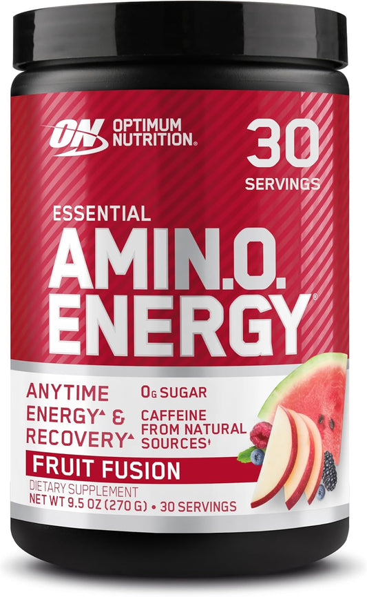 Amino Energy Pre Workout Powder with Green Tea, BCAA, Amino Acids, Green Coffee Extract - Fruit Fusion Flavor, 30 Servings