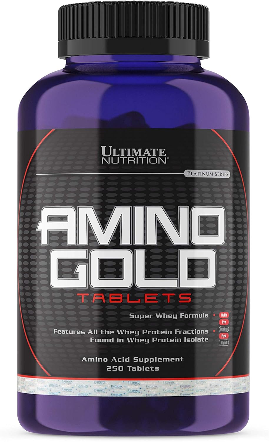 Amino Gold Tablets: Branch Chain Amino Acids for Muscle Building and Recovery, with Whey Protein Isolate - 250 Tablets