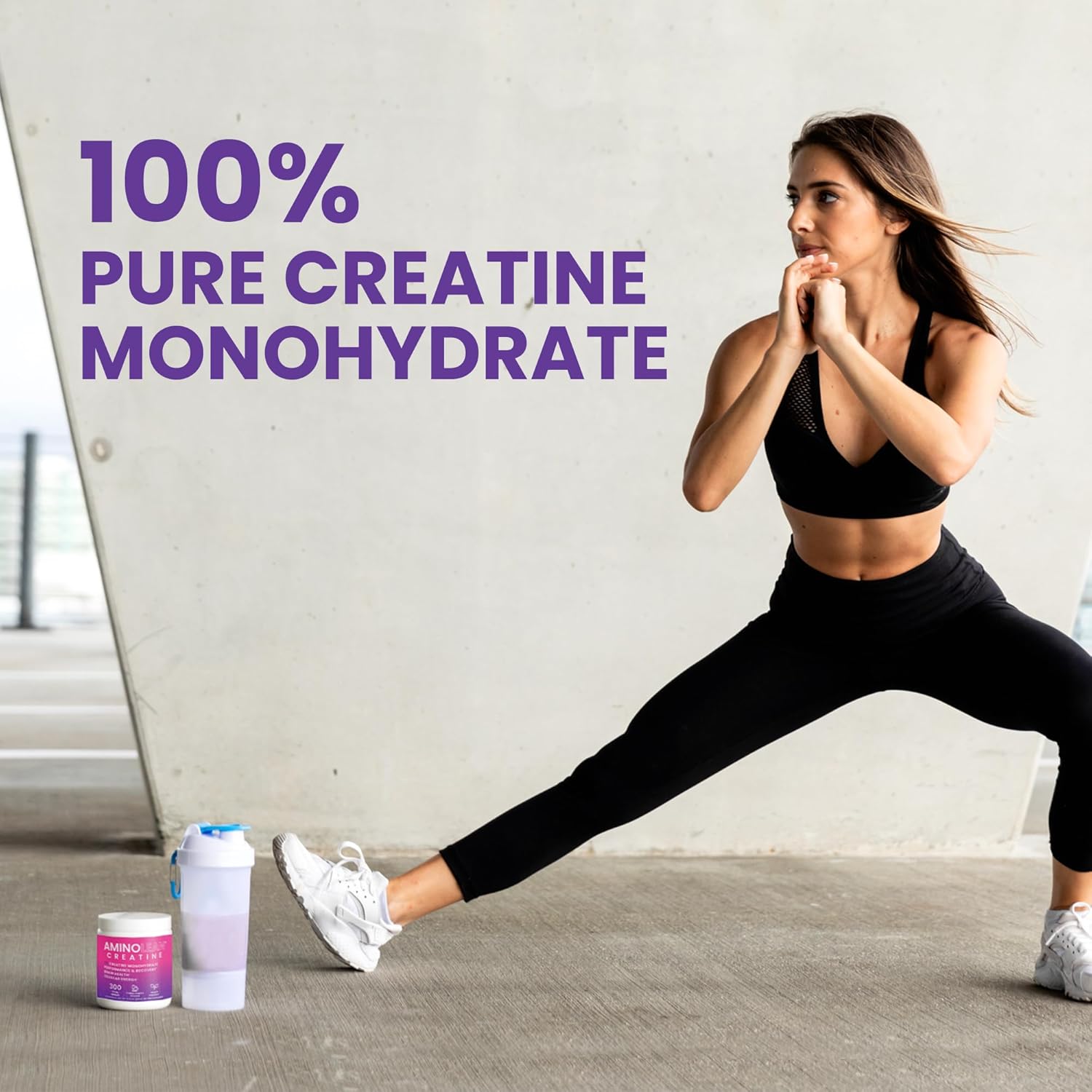 AminoLean Creatine Monohydrate Powder - Pure Micronized Supplement for Strength and Recovery - 300g