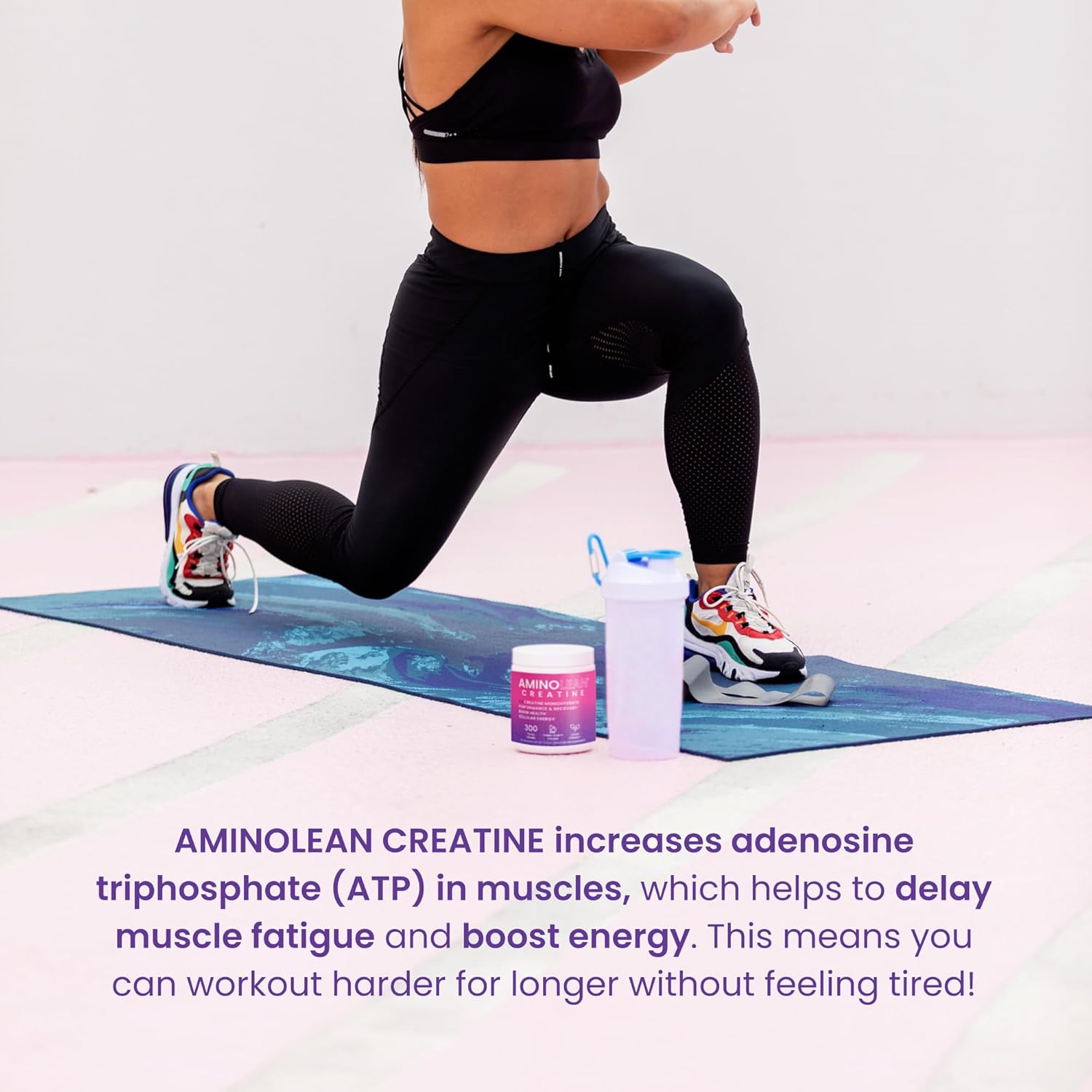 AminoLean Creatine Monohydrate Powder - Pure Micronized Supplement for Strength and Recovery - 300g