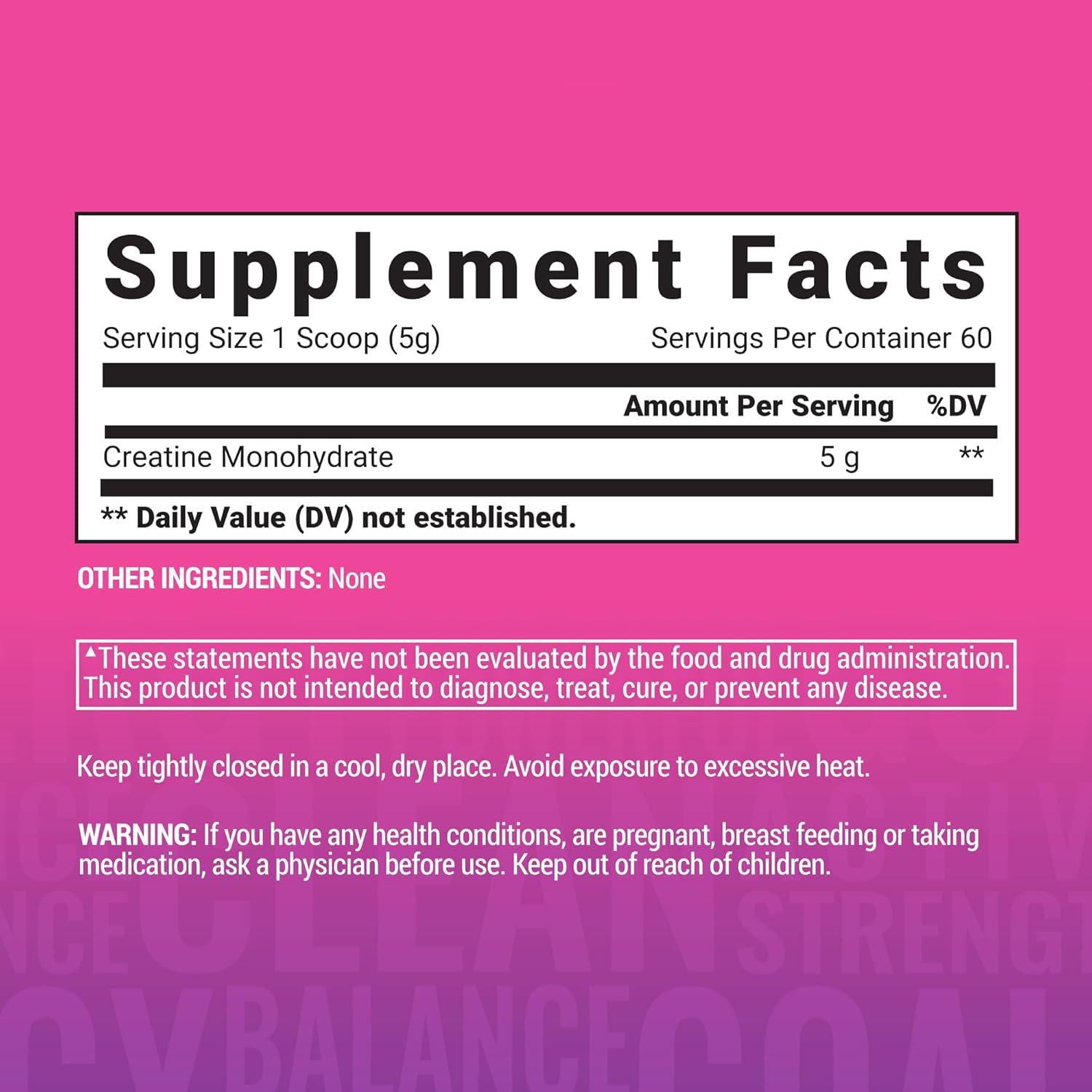 AminoLean Creatine Monohydrate Powder - Pure Micronized Supplement for Strength and Recovery - 300g