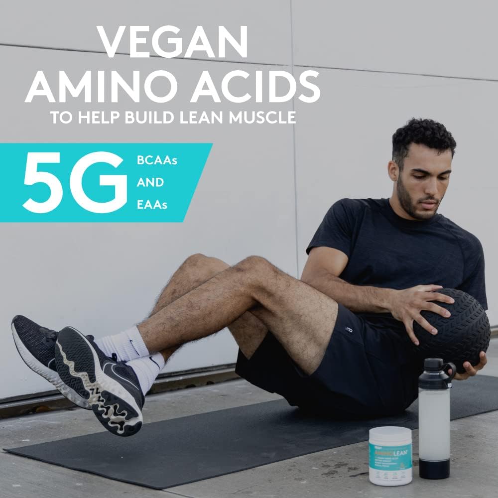 AminoLean Natural Pre Workout Powder - Vegan BCAAs for Weight Management - Acai Flavor - 25 Servings