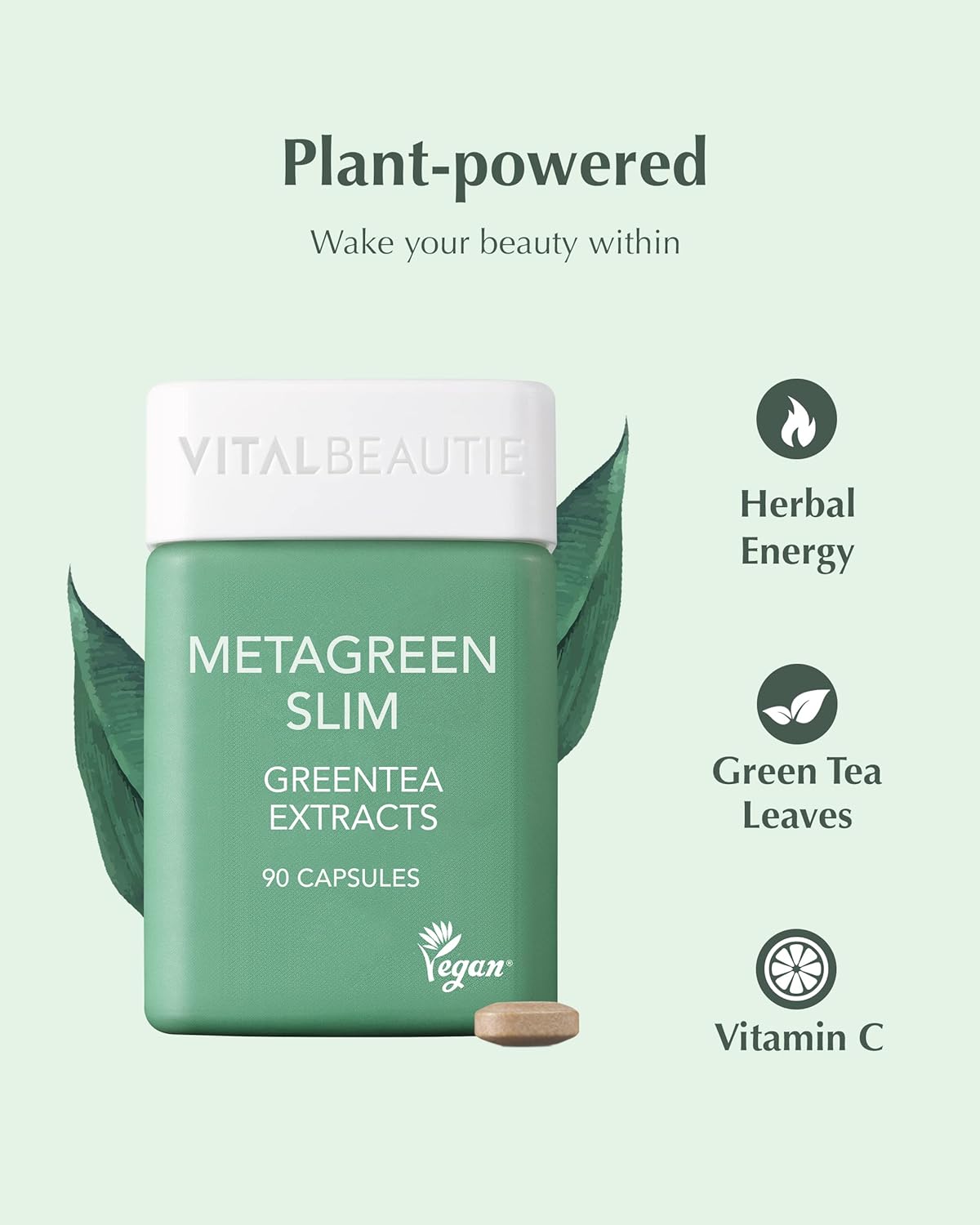 AMOREPACIFIC VITALBEAUTIE Metagreen Slim Supplement with Green Tea Extract, EGCG, Catechin & Vitamin C - 30 Servings