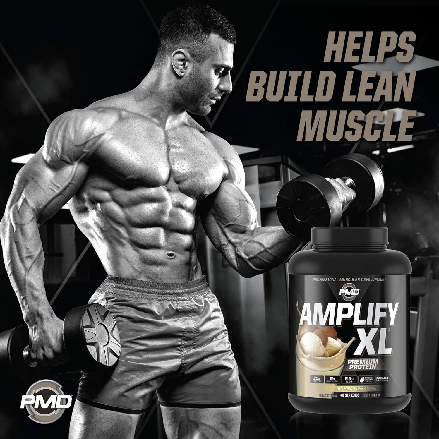 Amplify XL Premium Whey Protein Supplement with Hydro Greens Blend - Vanilla Flex (48 Servings)