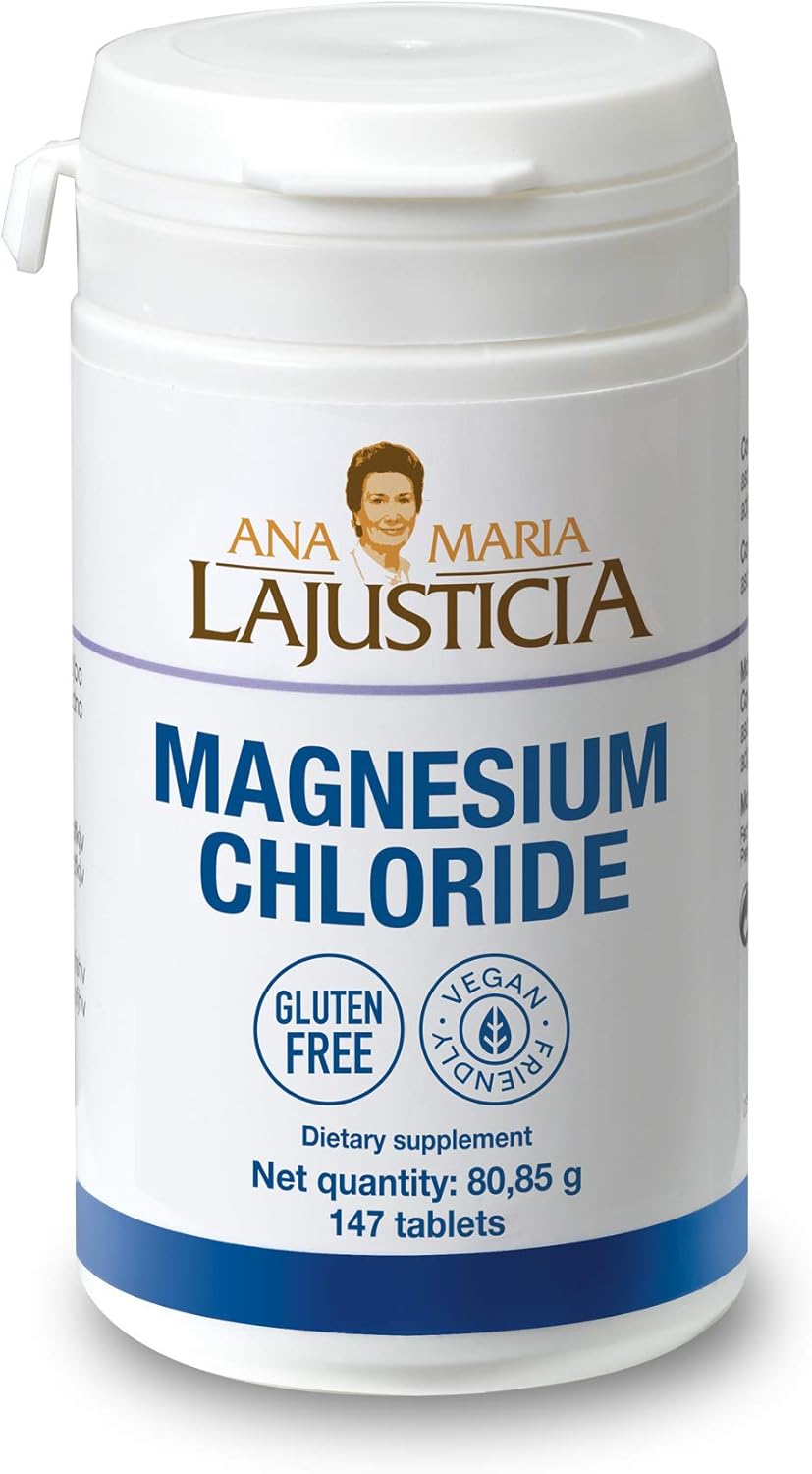 Ana María Lajusticia Magnesium Chloride Tablets - Combat Fatigue, Boost Nervous System - Gluten-Free & Vegan - 147 Tabs