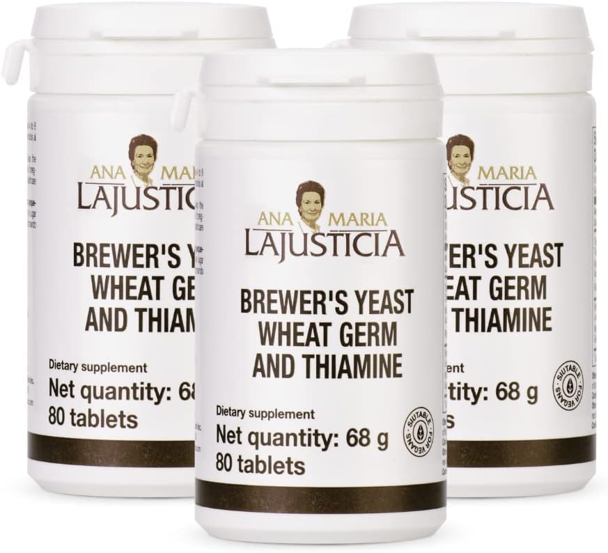 Ana Maria Lajusticia Brewer's Yeast Supplement - Vitamins for Heart Health & Digestion - 20 Day Pack, Sugar Free & Vegan