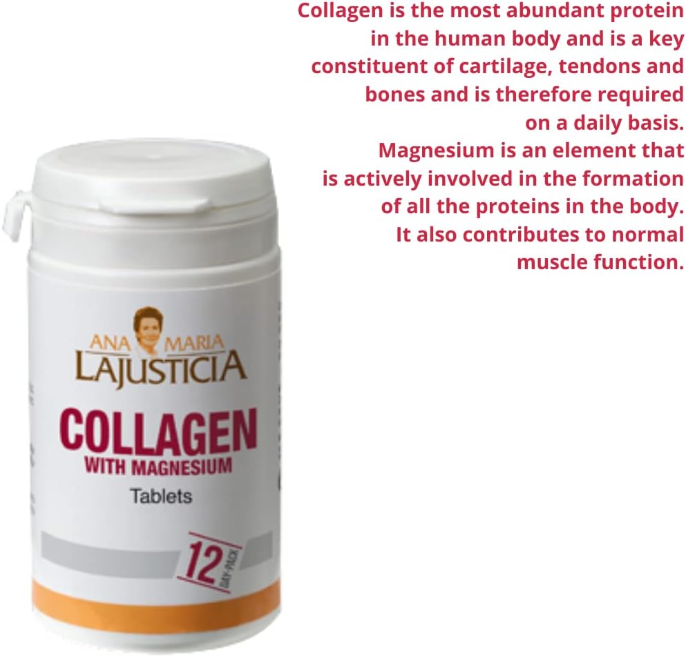 Ana Maria Lajusticia Collagen Pills with Magnesium - High Absorption for Skin, Nails, Hair & Ligaments - Natural Supplement, 75 Tablets.