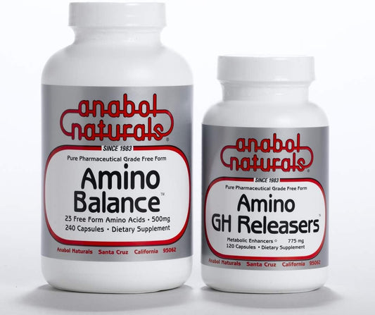Anabol Naturals Physique Stack: Amino Balance & GH Releasers - 2 Month Supply of 480 caps & 240 caps