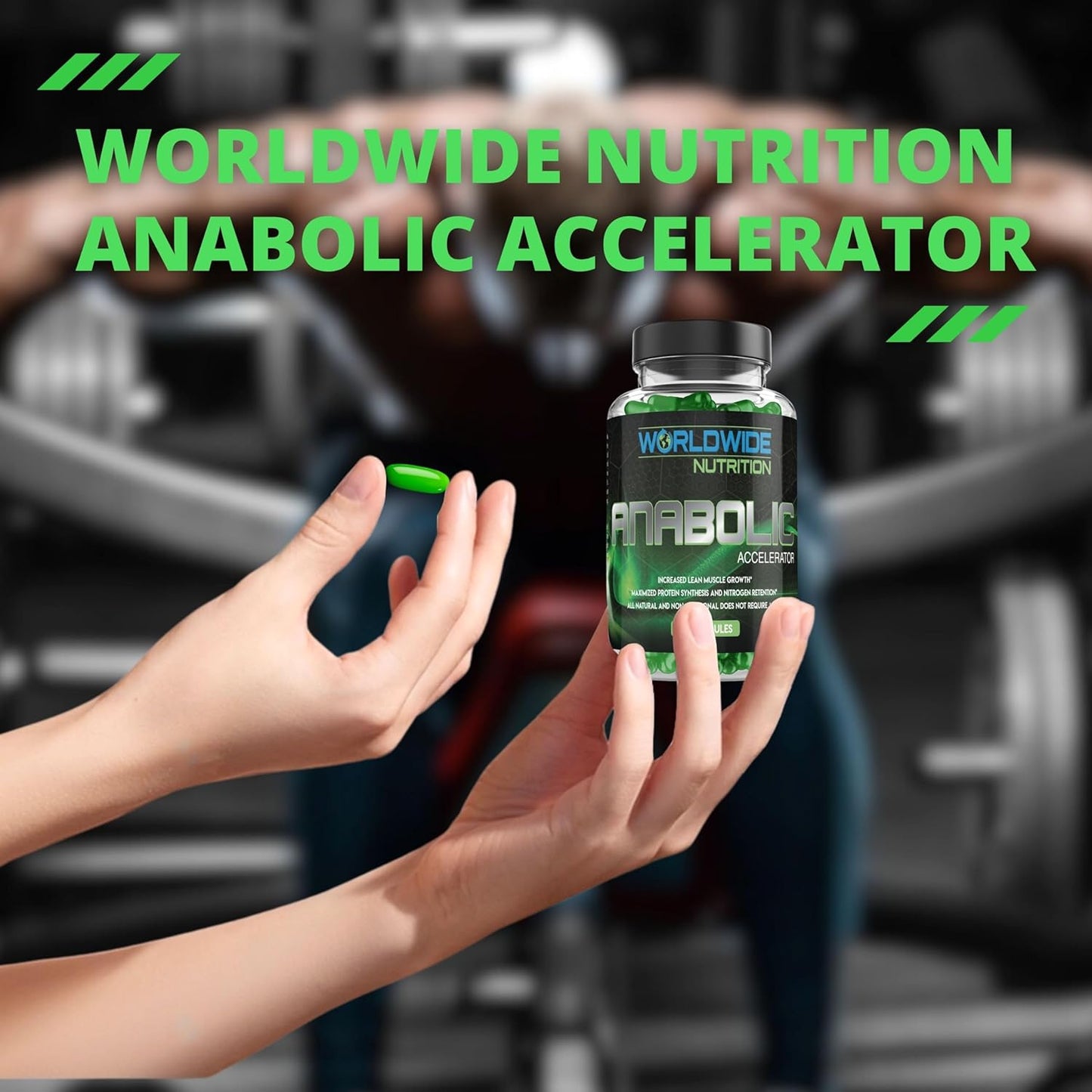Anabolic Accelerator Vitamin Supplement for Men - Boost Growth, Strength & Energy - Muscle Builder & Cortisol Blocker - 180 Count