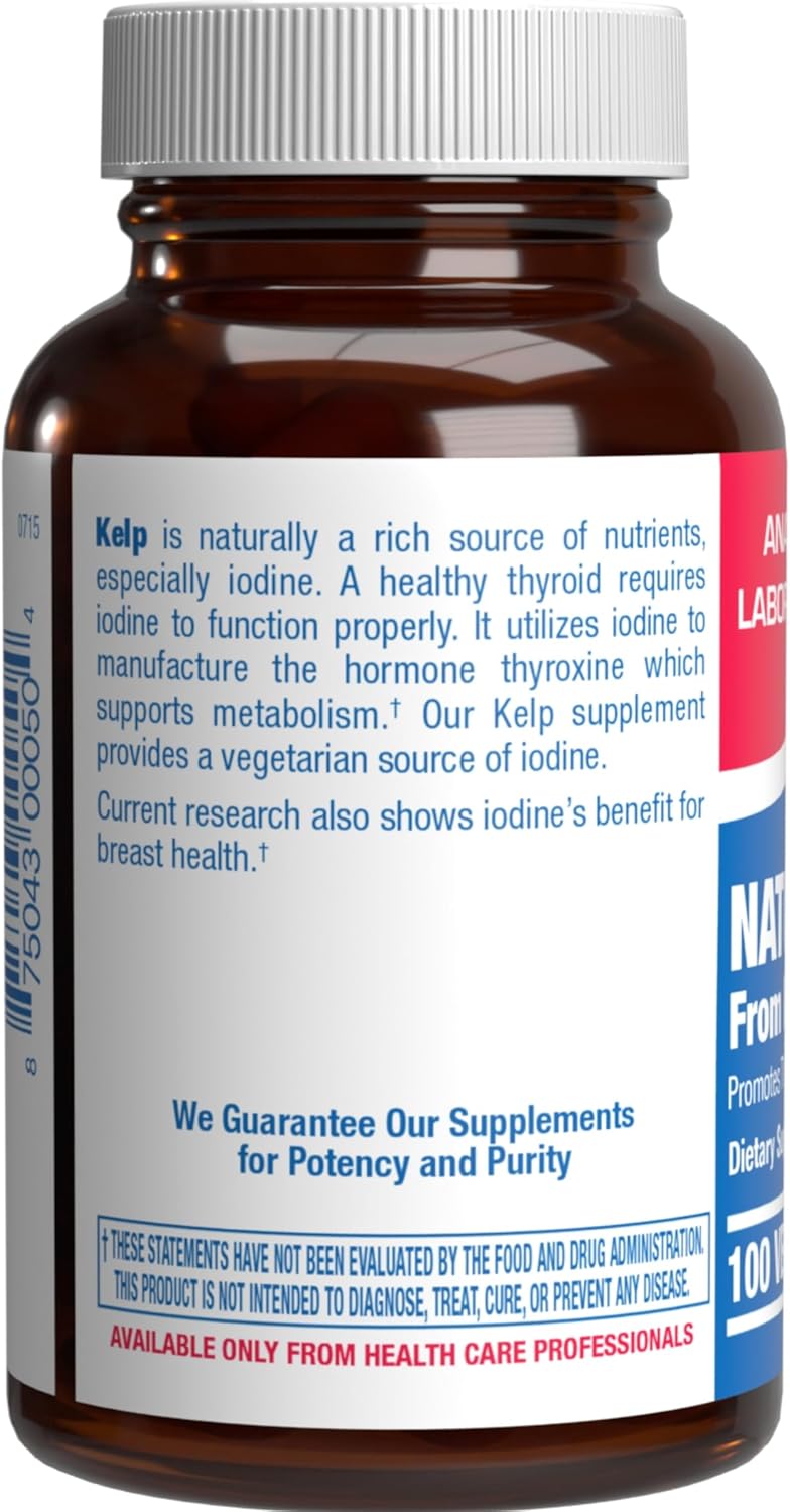 Anabolic Laboratories Sea Kelp Iodine Supplement - High Absorption Clinical Grade Thyroid Support for Energy Metabolism - Vegetarian Non-GMO Tablets (100 Servings)