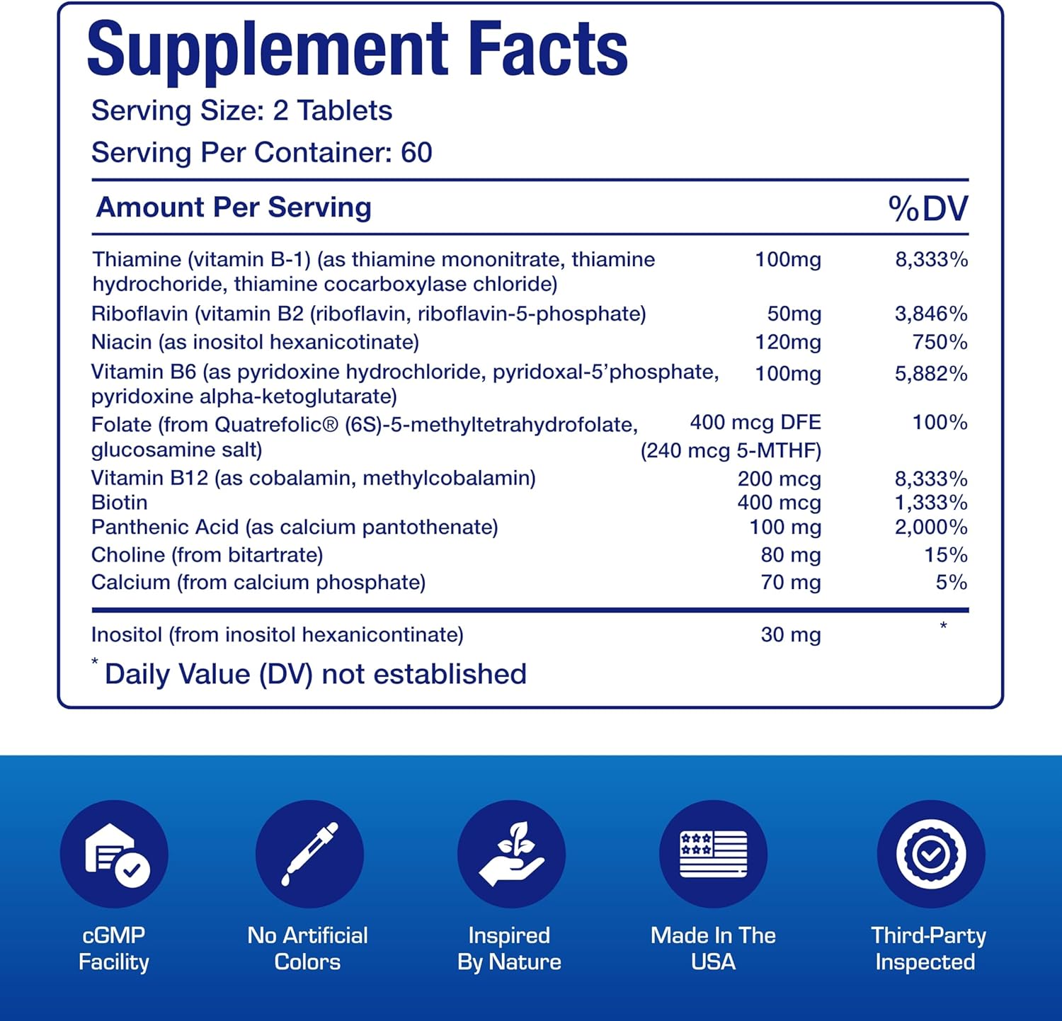 Anabolic Laboratories Time Release Super Vitamin B Complex - 60 Tablets for Heart, Brain, Eyes, Digestion, Nervous System, and Energy Levels - Complete B Complex Vitamins for Men and Women - T.R.I. B Plex Multivitamin