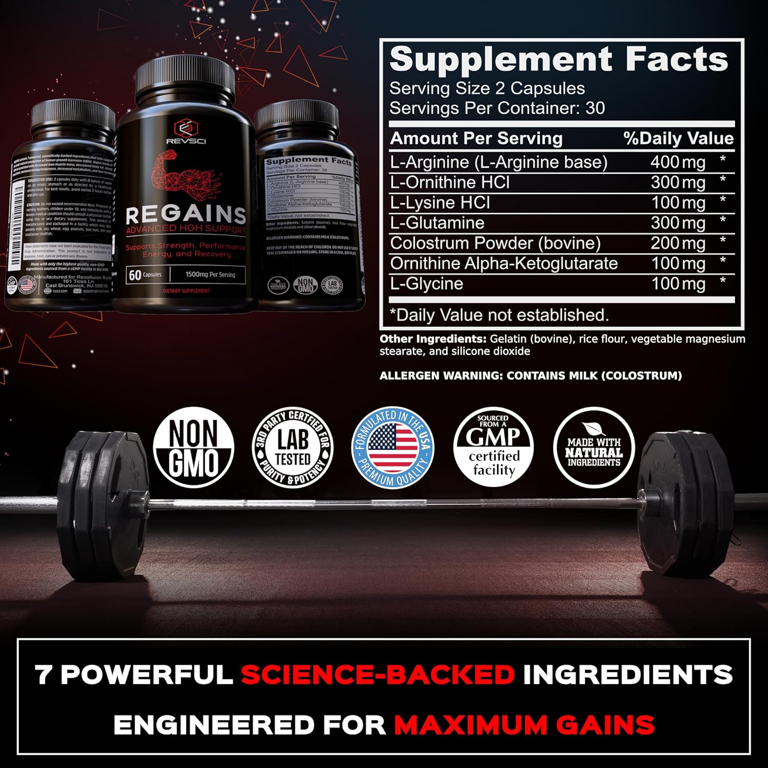 Anabolic Muscle Growth Supplements for Men & Women - Natural HGH Boost for Muscle Building & Recovery, Post-Workout Protein Pills
