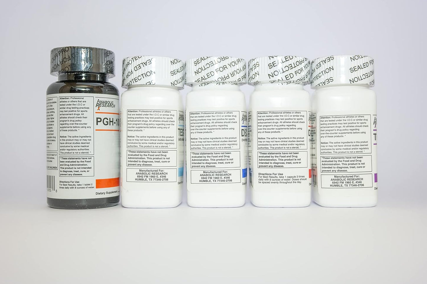 Anabolic Research Growth Stack - 1 Month Supply - 5 Bottles - Boost Muscle Growth and Performance with PGH-1000, Test-600x, Deca 200, and More