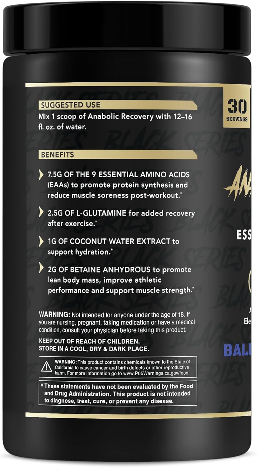 Anabolic Warfare Anabolic Recovery - BlackBerry Lemonade Flavor, 30 Servings - Essential Amino Acids for Post-Workout Muscle Building and Premium Hydration