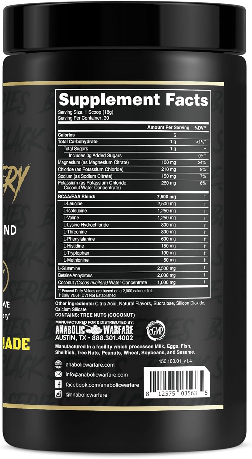 Anabolic Warfare Anabolic Recovery - BlackBerry Lemonade Flavor, 30 Servings - Essential Amino Acids for Post-Workout Muscle Building and Premium Hydration