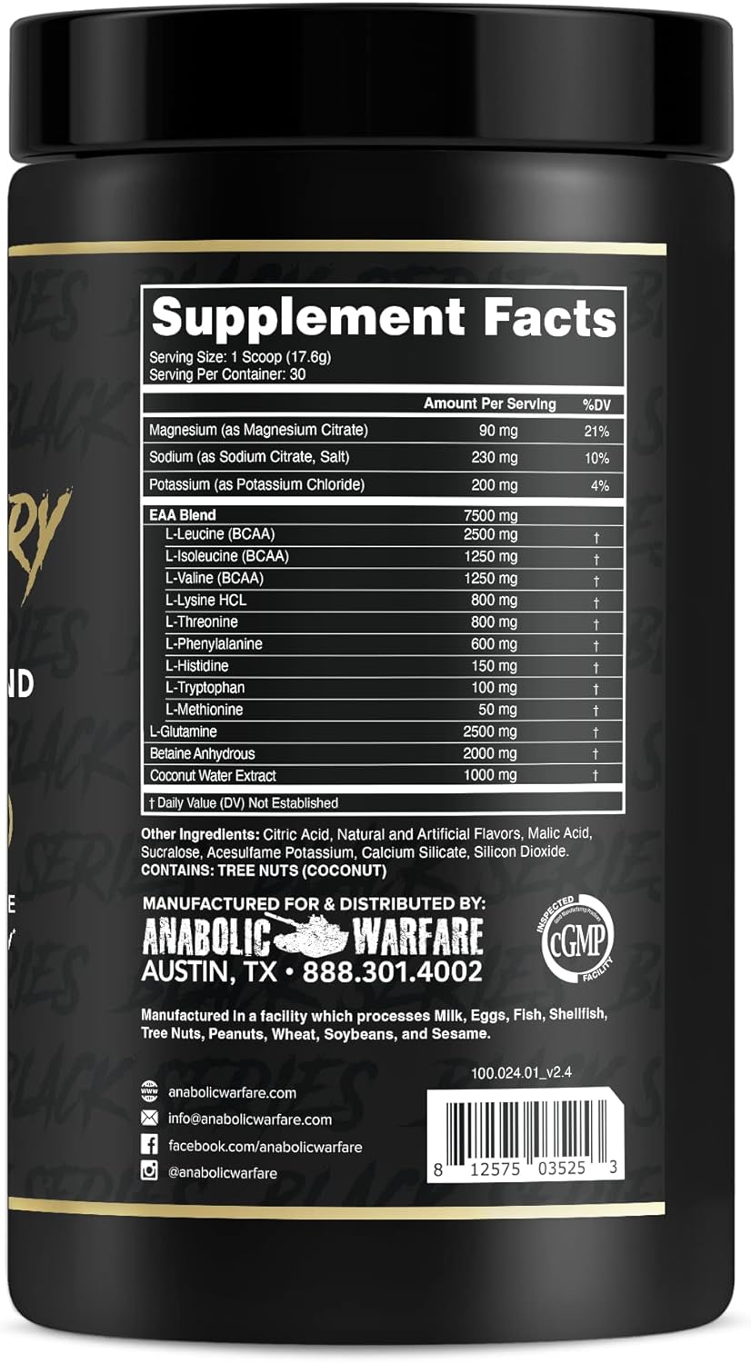 Anabolic Warfare Essential Amino Acid Blend for Post-Workout Recovery and Muscle Building - Fruit Explosion Flavor, 30 Servings
