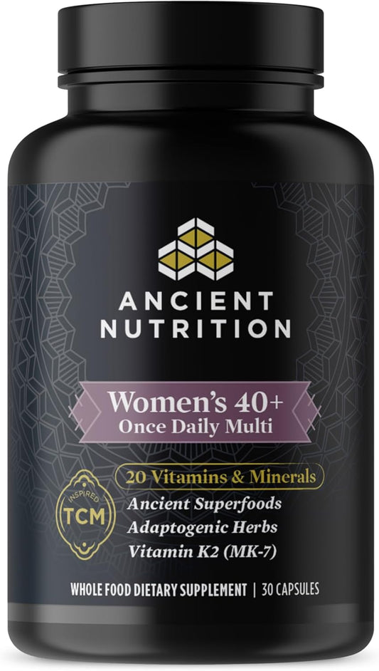 Ancient Multi Women's 40+ Once Daily Vitamin with Vitamin B, C, K2, Folate, Iron - Supports Bone Health - 30ct