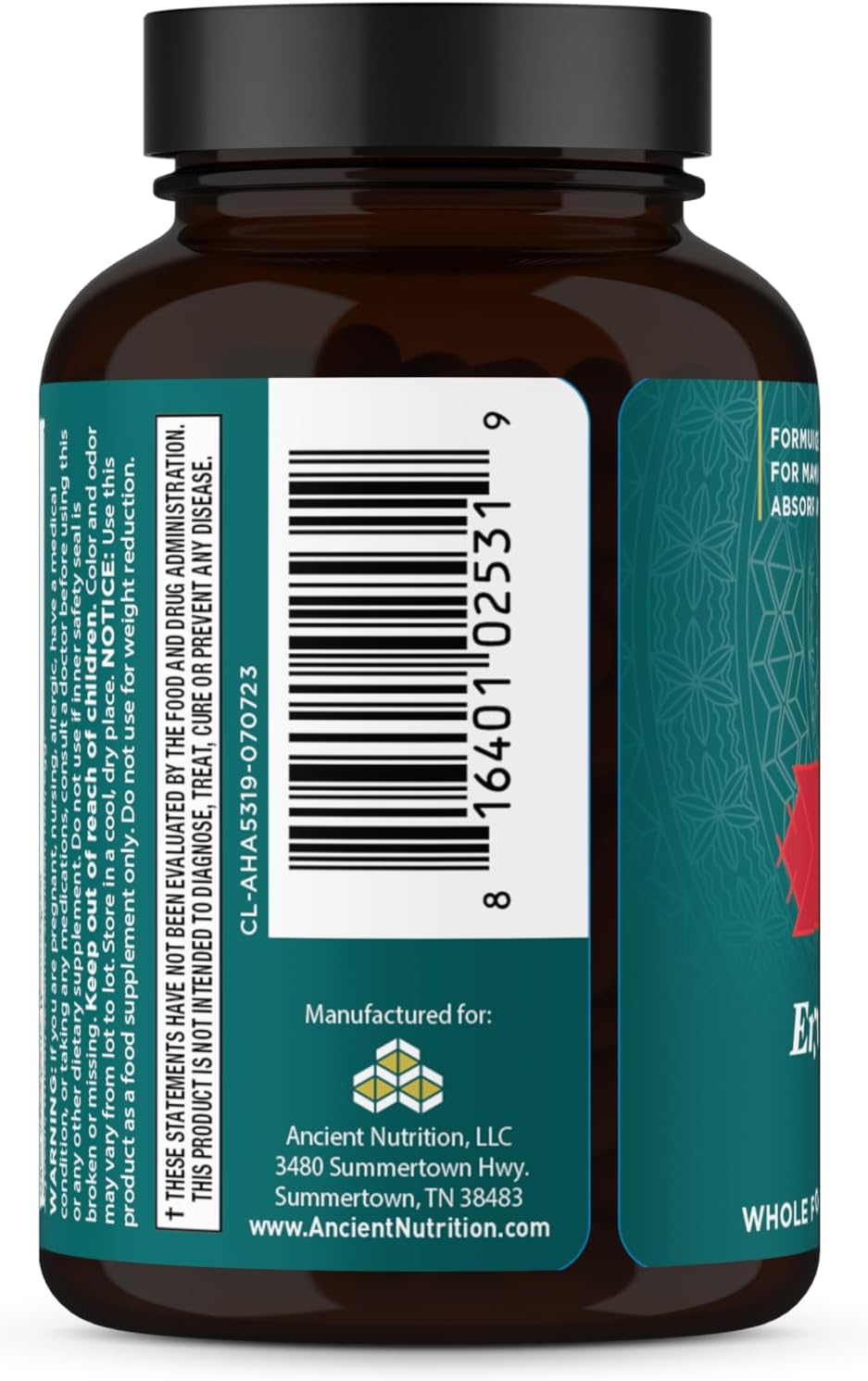 Ancient Nutrition Adrenal Support Supplement with Ashwagandha - Reduce Stress & Fatigue - Paleo, Keto, Gluten Free - 1300mg, 60 Capsules