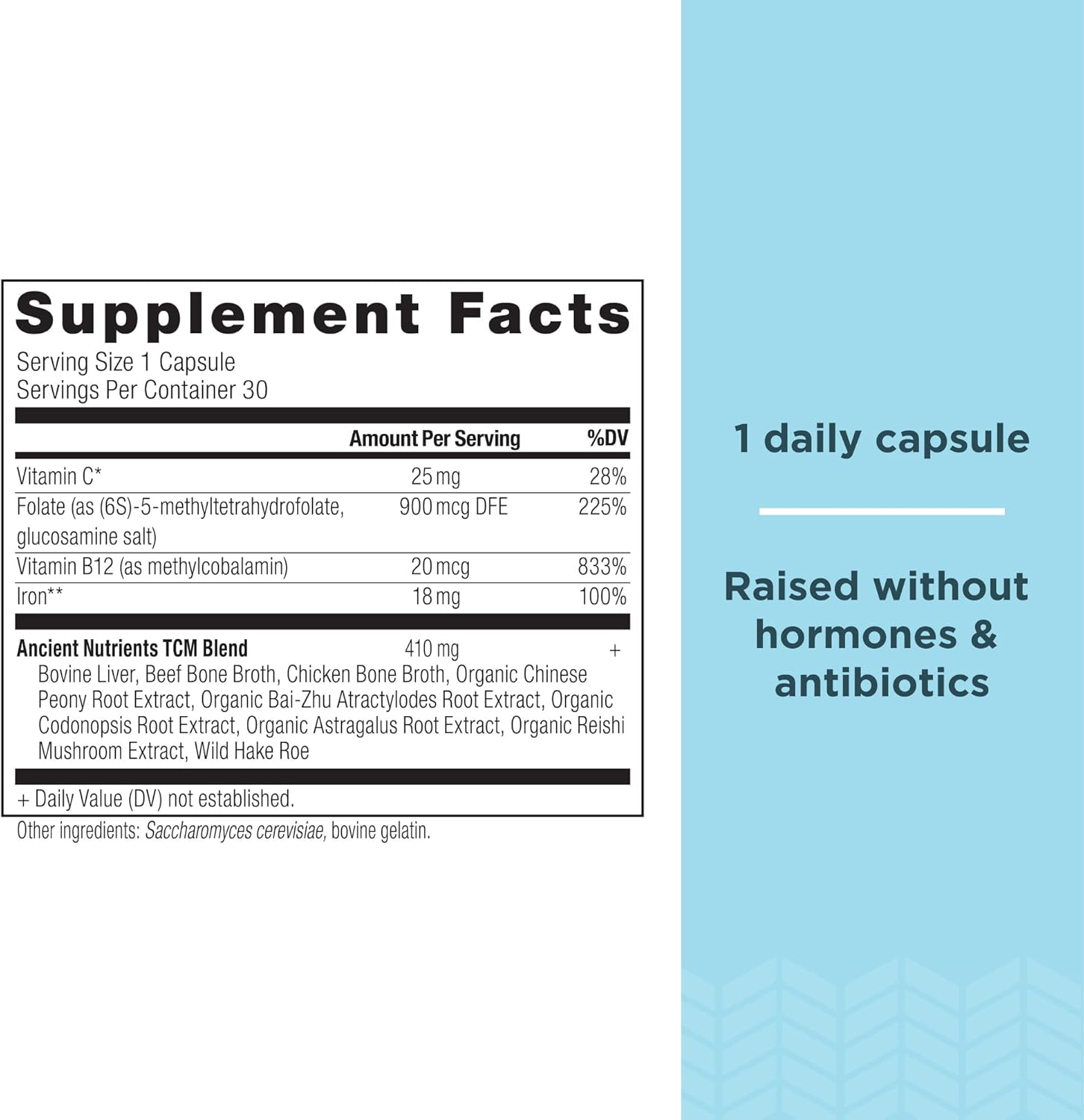 Ancient Nutrition Ancient Nutrients Iron Capsules - 18mg Iron, Adaptogenic Herbs, Enzyme Activated, Paleo & Keto Friendly