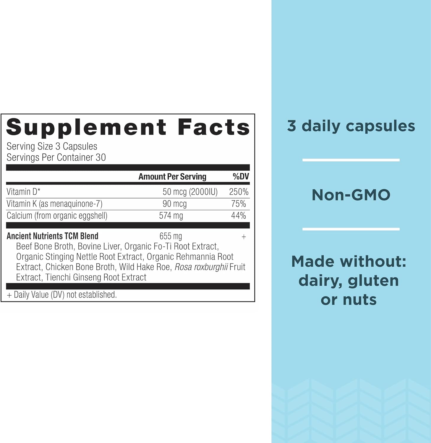 Ancient Nutrition Calcium Supplement with Vitamin D and K2 - Supports Bone Health, Immune System, and Muscle Recovery - 90 Ct, Paleo & Keto Friendly