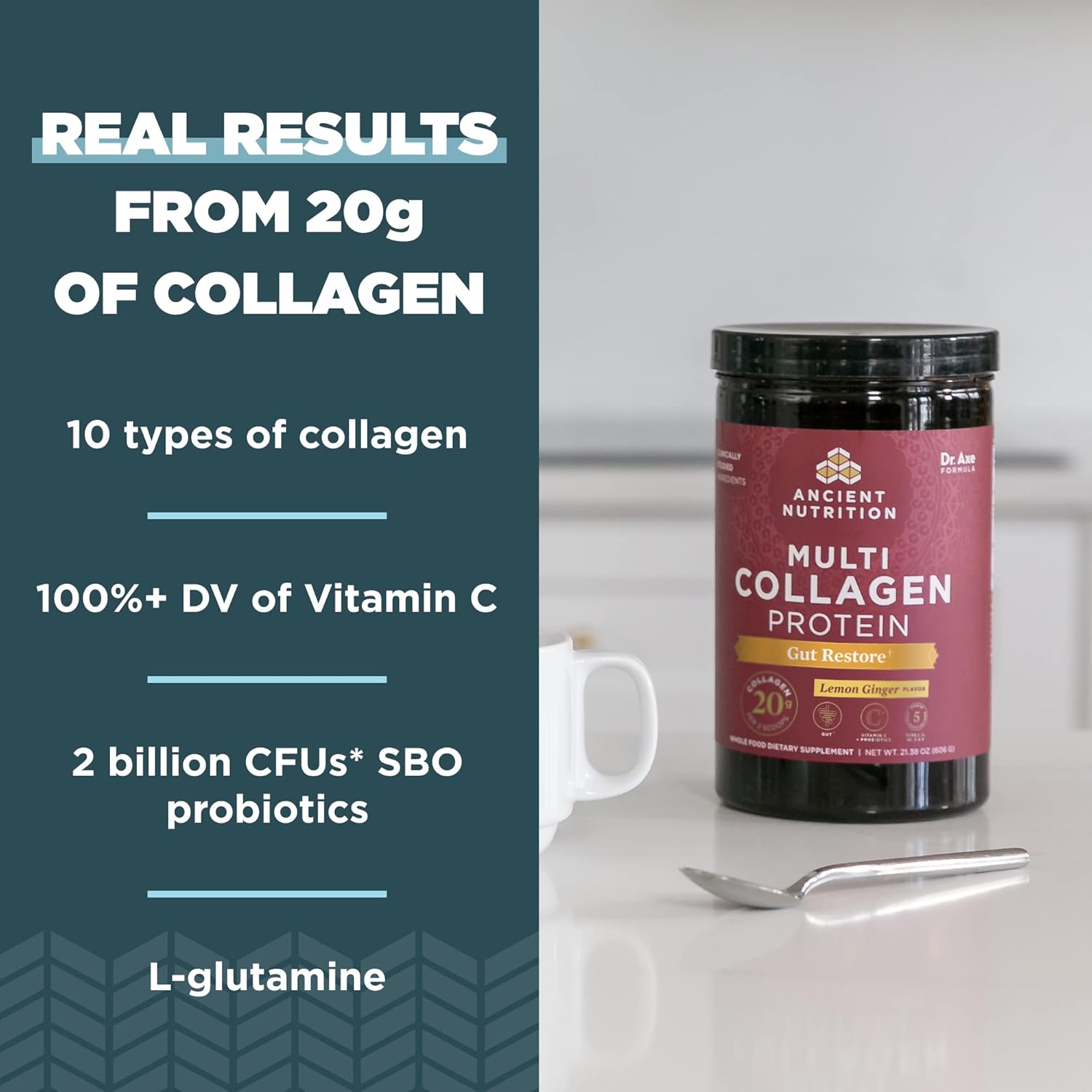 Ancient Nutrition Multi Collagen Protein Powder & SBO Ultimate Probiotics Bundle - Gut Health Support with 20 Servings + 60 Capsules